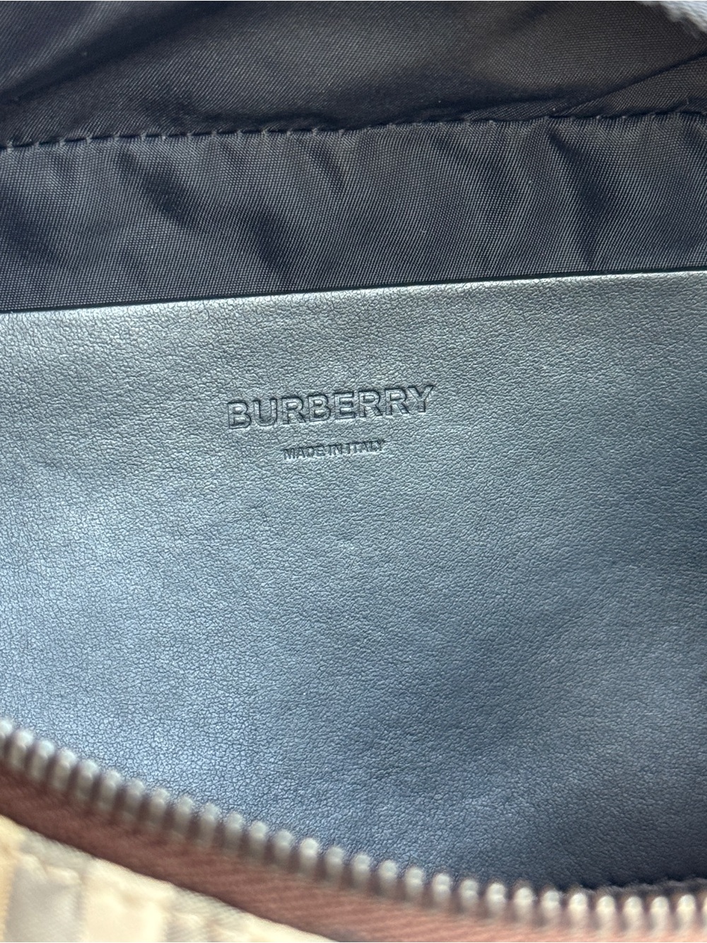 Burberry Beige Check Canvas and Black Logo Belt Bag - Picture 7 of 15